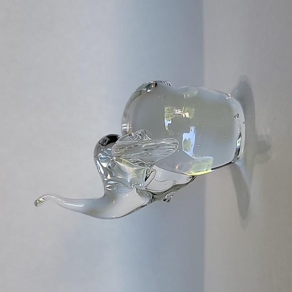 blown glass Other Vintage Glass Elephant Figurine Trunk Up Poshmark